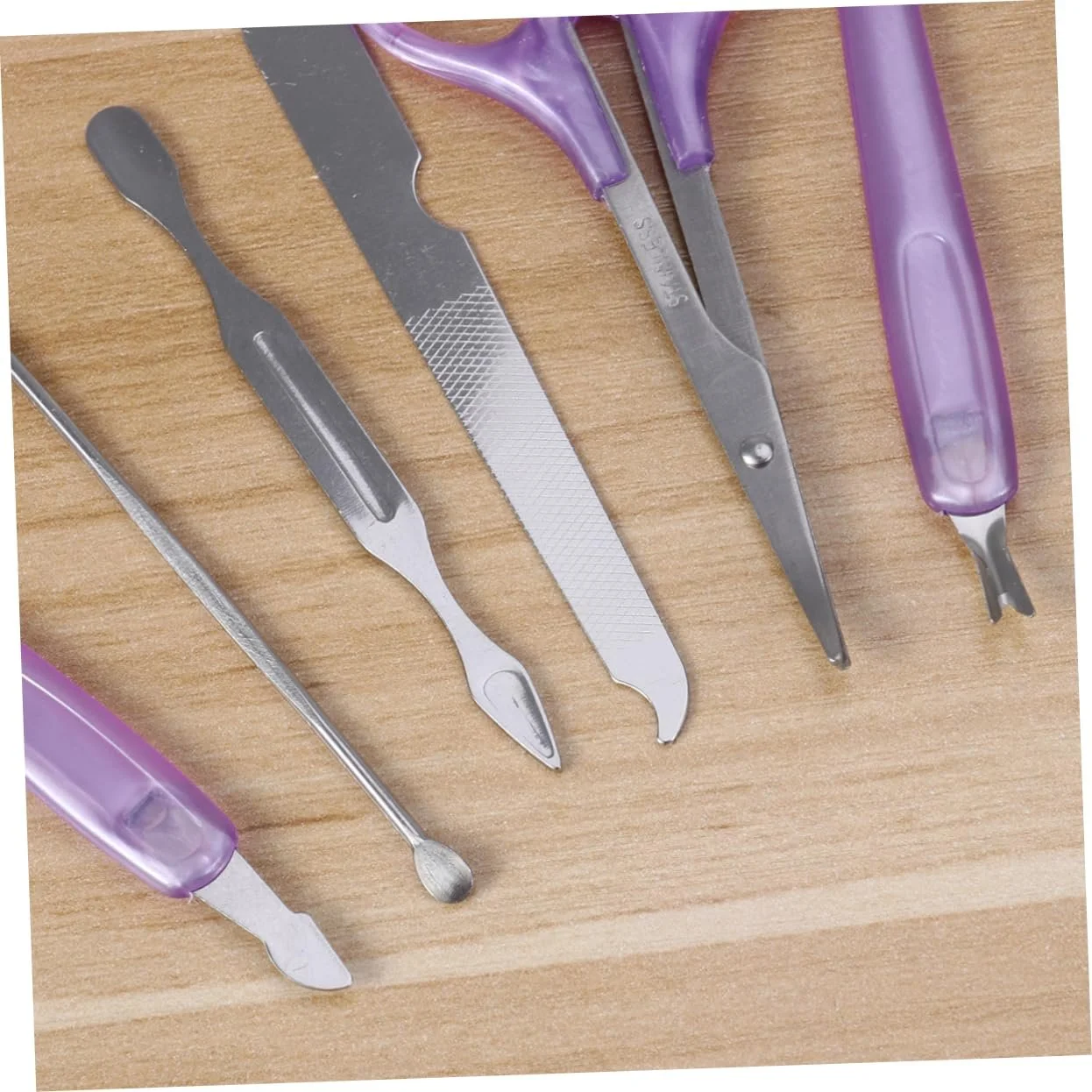 Набор маникюрных ножниц Healvian, 3 шт, Фиолетовый, фото №3