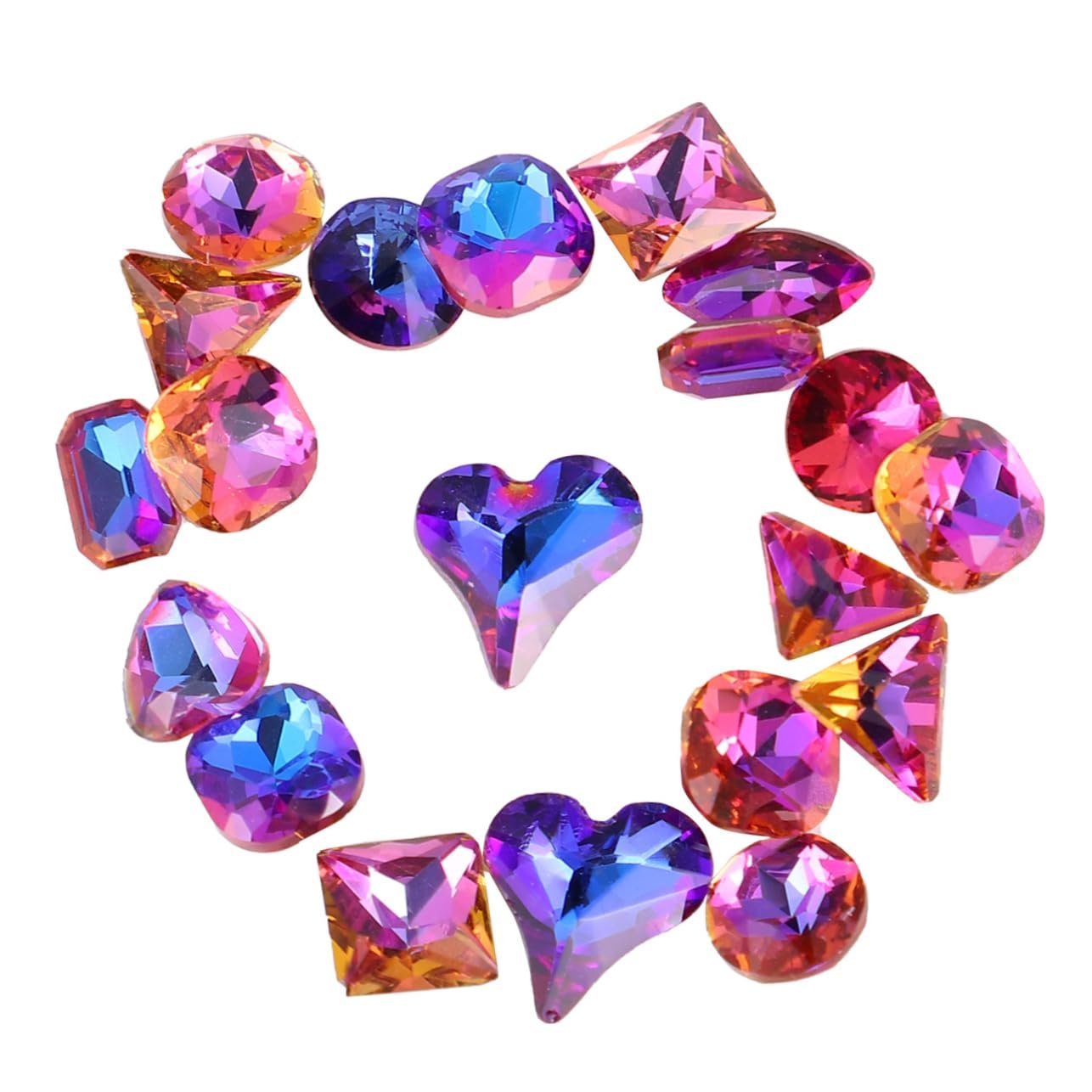 Наклейки FOMIYES 20 шт Декоративні Скляні наклейки Модні Прикраси для жінок та дівчат, випадковий колір, фіолетовий, фото №1