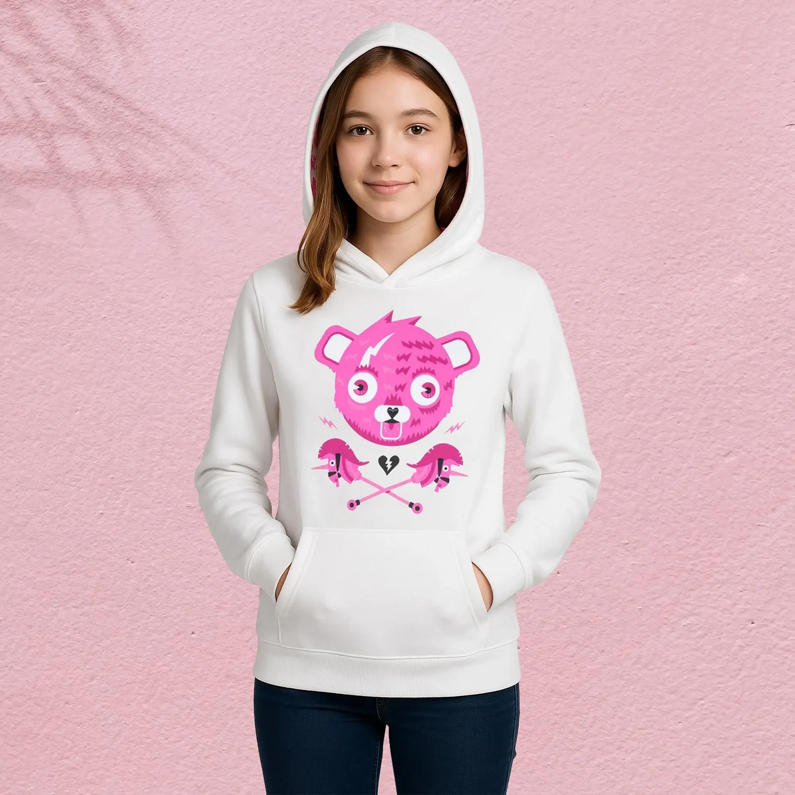 Худі FORTNITE Cuddly Bear Білий Довгий Рукав Дитячий Унісекс, фото №5