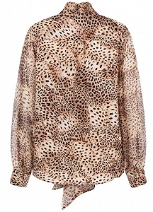 Жіноча леопардова блуза GUESS JEANS / Коричнева / Розмір S synthetic.ua - Фото 1