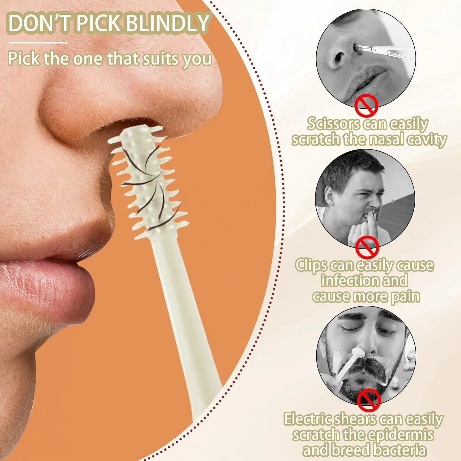 Тример для носа Подвійний сторонній Лезо 360° Жовтий, фото №7