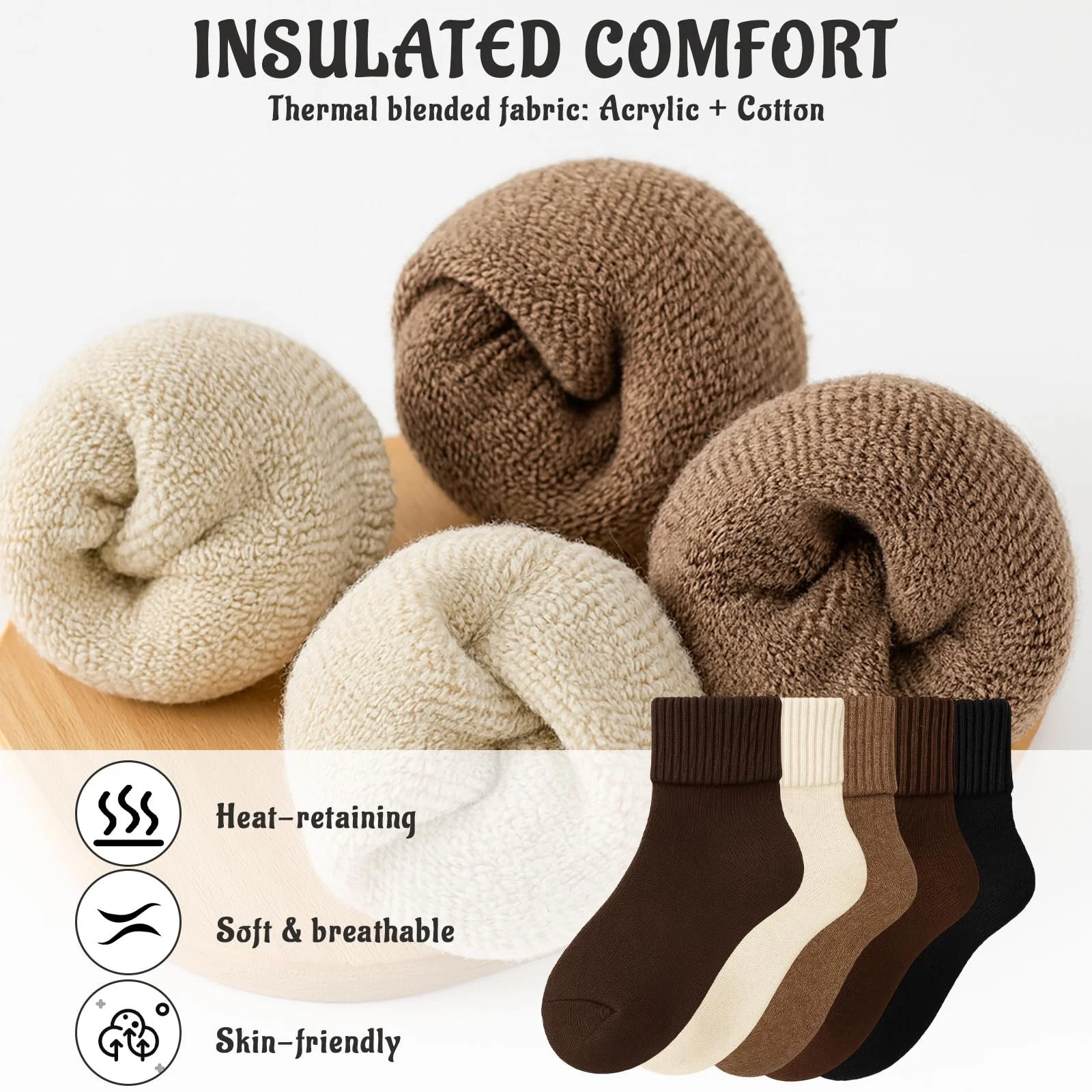 Жіночі теплі шкарпетки 5 пар В'язані Розмір 35-41, фото №4 Жіночі теплі шкарпетки 5 пар В'язані Розмір 35-41, фото №4