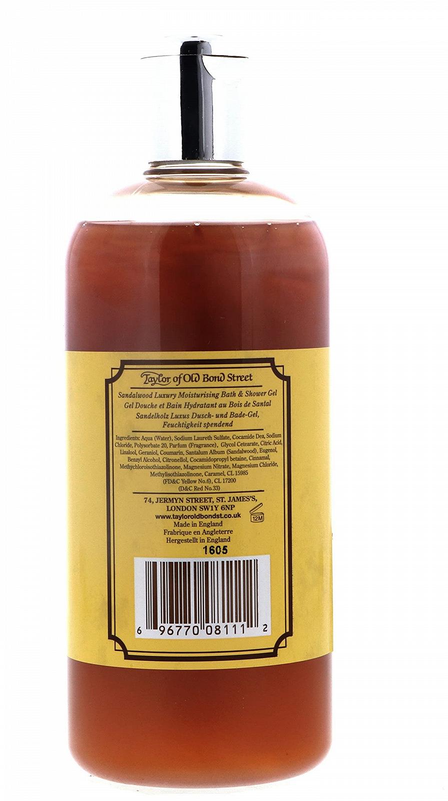 Зволожуючий гель для душу Taylor of Old Bond Street Luxury Sandalwood 500 мл, фото №6