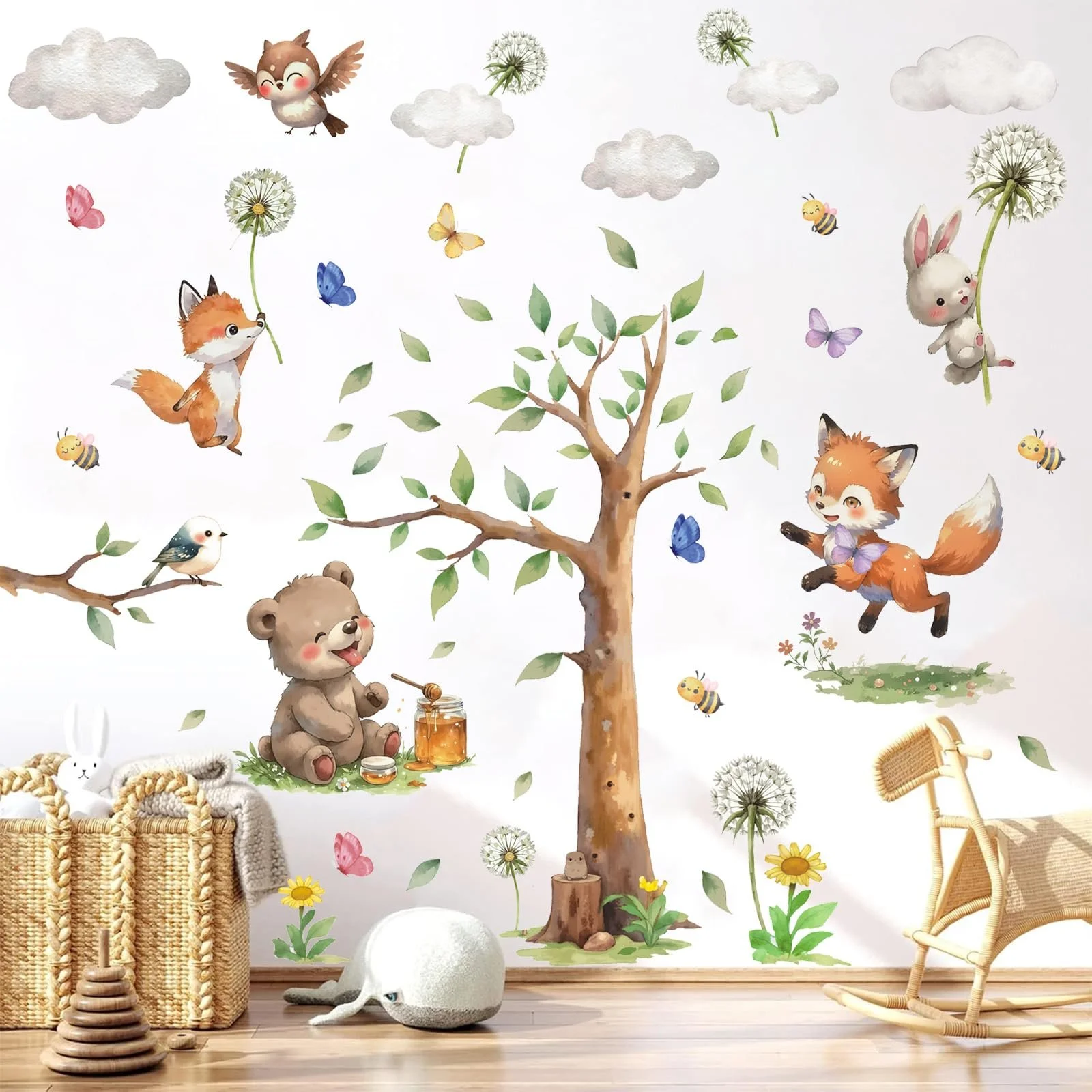 Наклейка на стіну TOARTI Forest Animals Tree DIY 100 x 80 см, фото №7