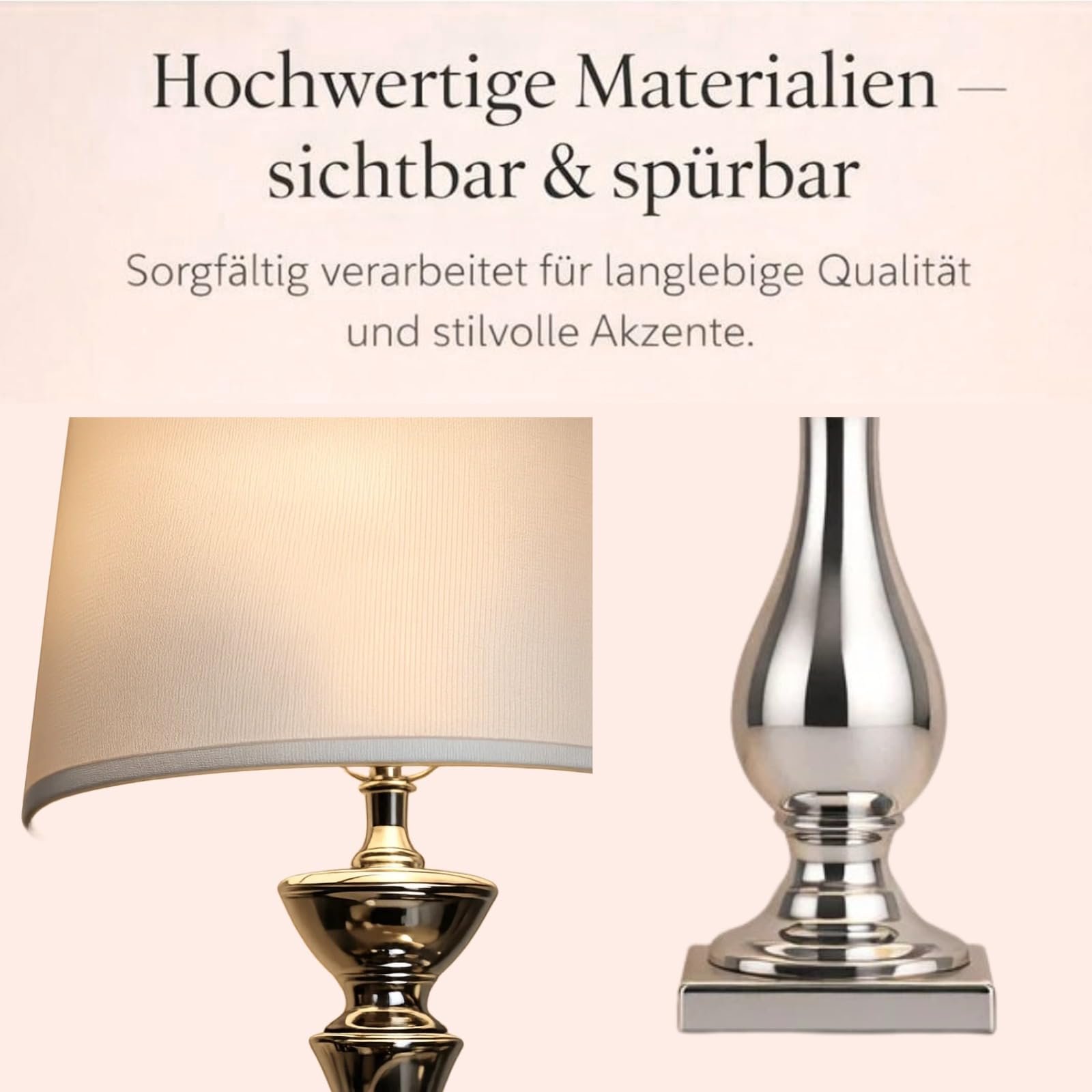 Настільна лампа 60 см E27 Silver White Energy Class A, фото №7