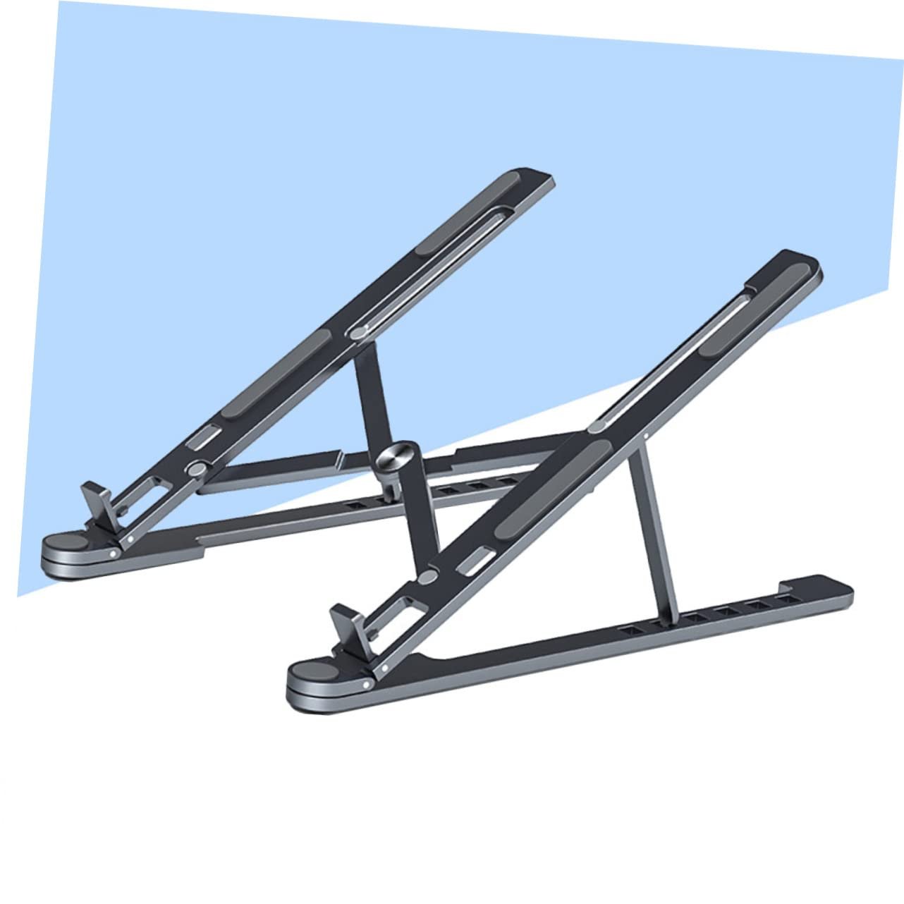 Підставка для ноутбука складана Алюмінієвий сплав Регульована по висоті Охолоджуюча Темно-сірий, фото №4 Підставка для ноутбука складана Алюмінієвий сплав Регульована по висоті Охолоджуюча Темно-сірий, фото №4