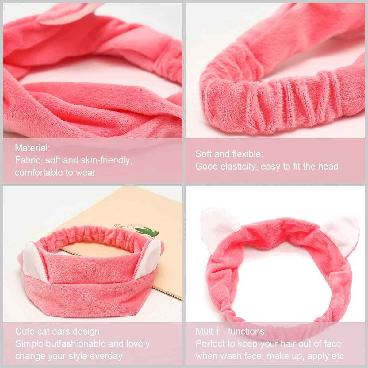 Пов'язка Вушка кота Etti Еластичний для жінок Кольоровий (8 шт), фото №3