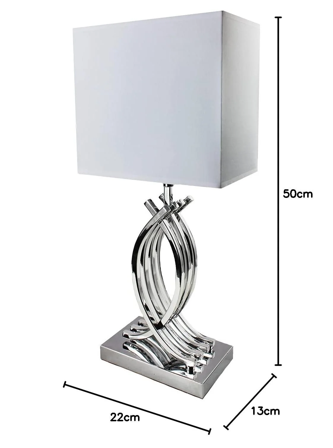 Настольная лампа Arnusa Designer 50 x 22 см E27 Серебристая с белым абажуром, фото №8