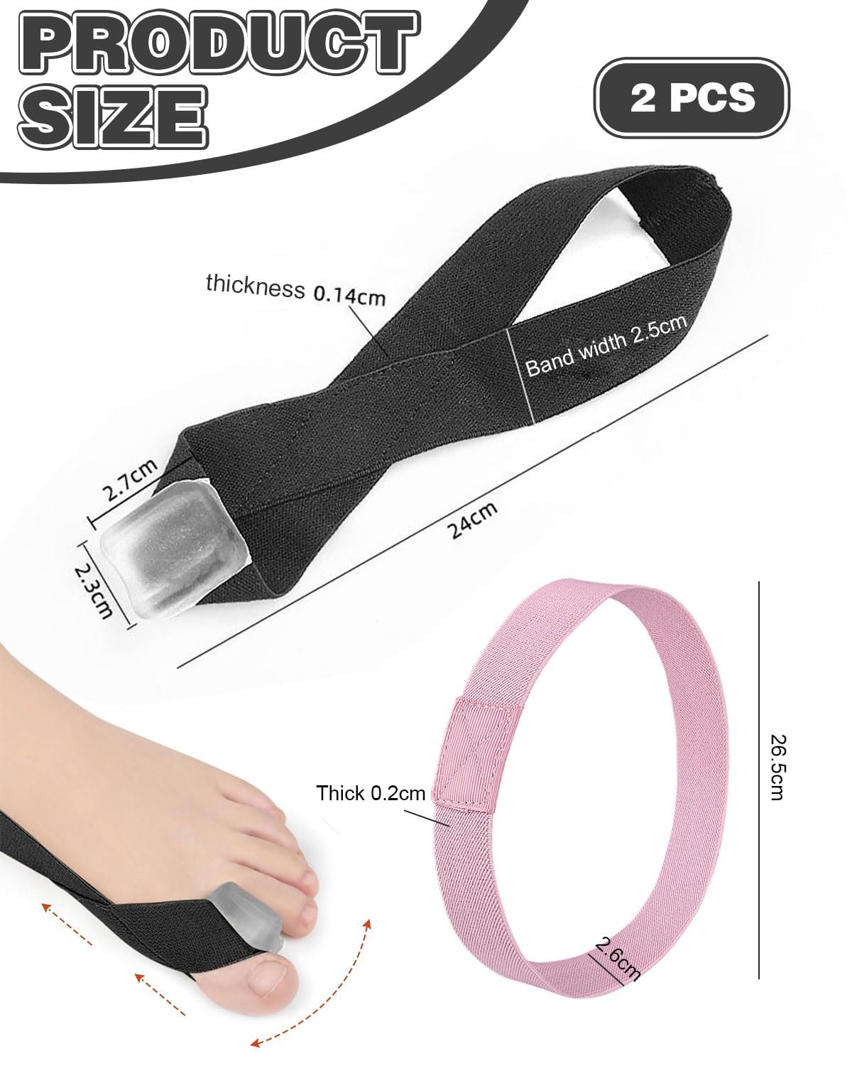 Комплект для корекції Hallux Valgus та роздільник для пальців ніг (2 штуки) М'який силікон для безболісної ходьби, фото №2 Комплект для корекції Hallux Valgus та роздільник для пальців ніг (2 штуки) М'який силікон для безболісної ходьби, фото №2