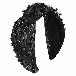 Обруч Черный с жемчужинами для женщин и девушек - Фото 1