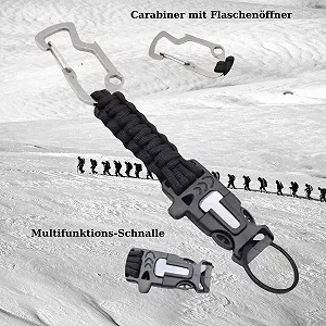 Чоловічий Браслет для виживання Paracord з компасом, свистком, кременем, високоякісним парашутним кордом synthetic.ua - Фото 1