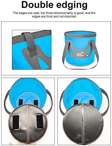 Відро Collapsible Eimer складне для риболовлі, 12 л/20 л, портативне, складане, для води, для подорожей, походів, риболовлі, катання на човнах, садівництва, візків, миюче, 20 л, зелене, фото №4