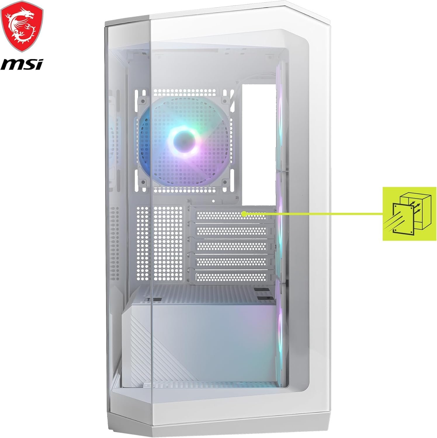 Корпус для ПК MSI MAG PANO M100R PZ Micro-ATX Білий, фото №4 Корпус для ПК MSI MAG PANO M100R PZ Micro-ATX Білий, фото №4