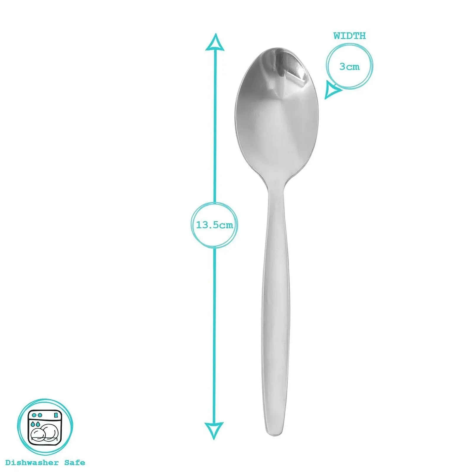 Ложка чайная Argon Tableware Economy Stainless Steel Silver, 135 см, 24 шт, фото №7