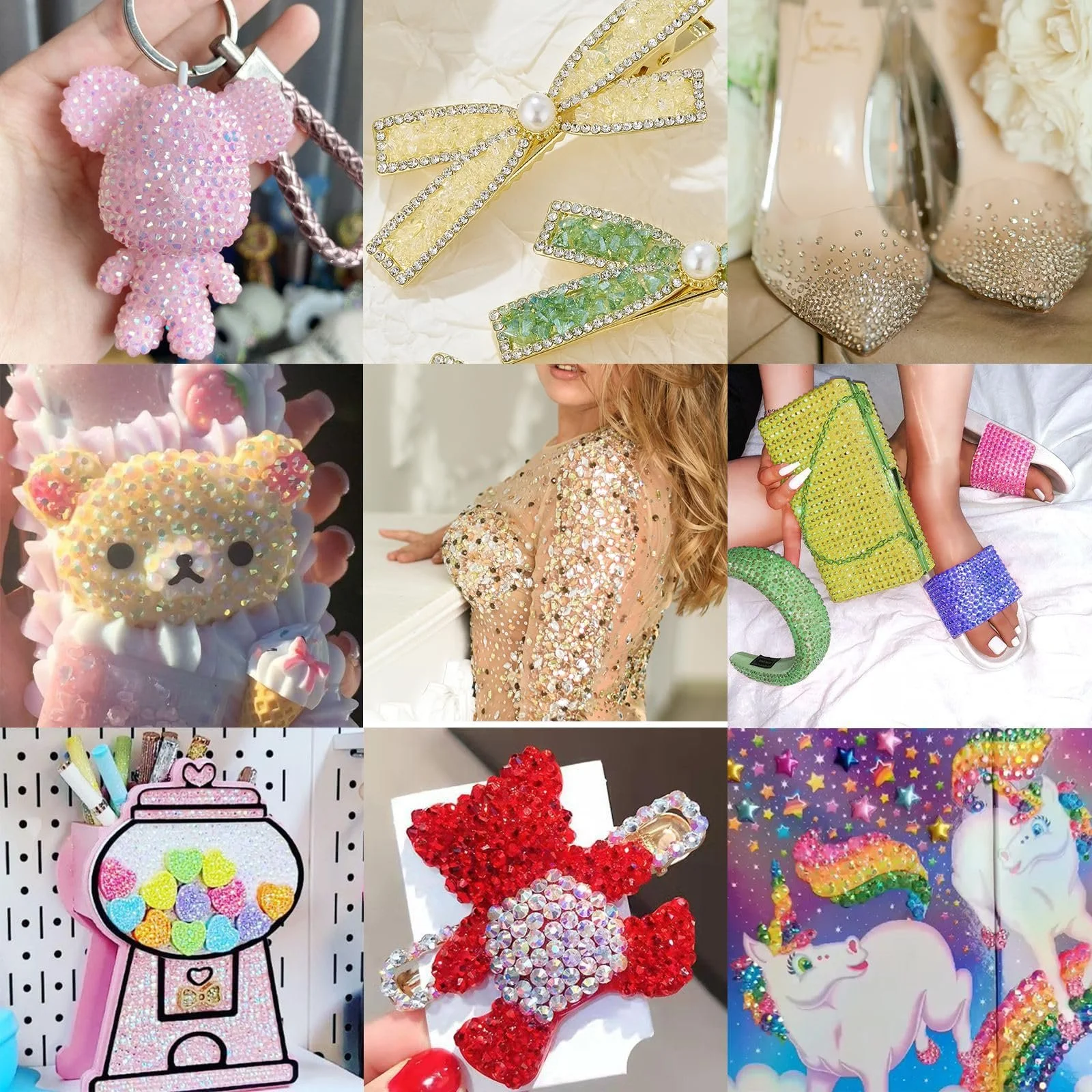 Стразы 3 мм 18 цветов Плоская задняя часть, смола, кристаллы AB Jelly с AB покрытием Набор 18000 штук для рукоделия, дизайна ногтей и DIY, фото №5