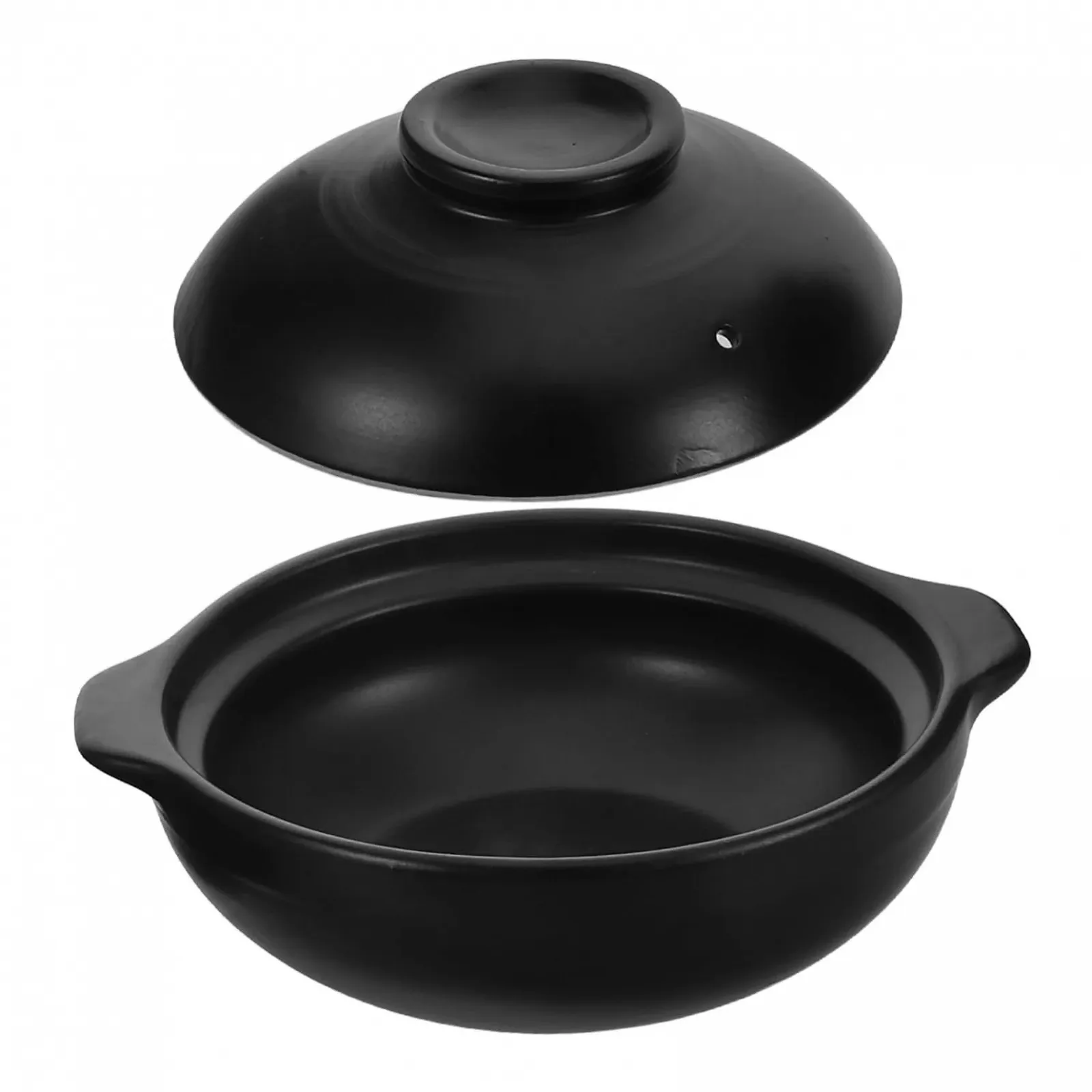 Кастрюля для запекания Gatuida большая термостойкая керамическая с крышкой для духовки и открытого огня, фото №1