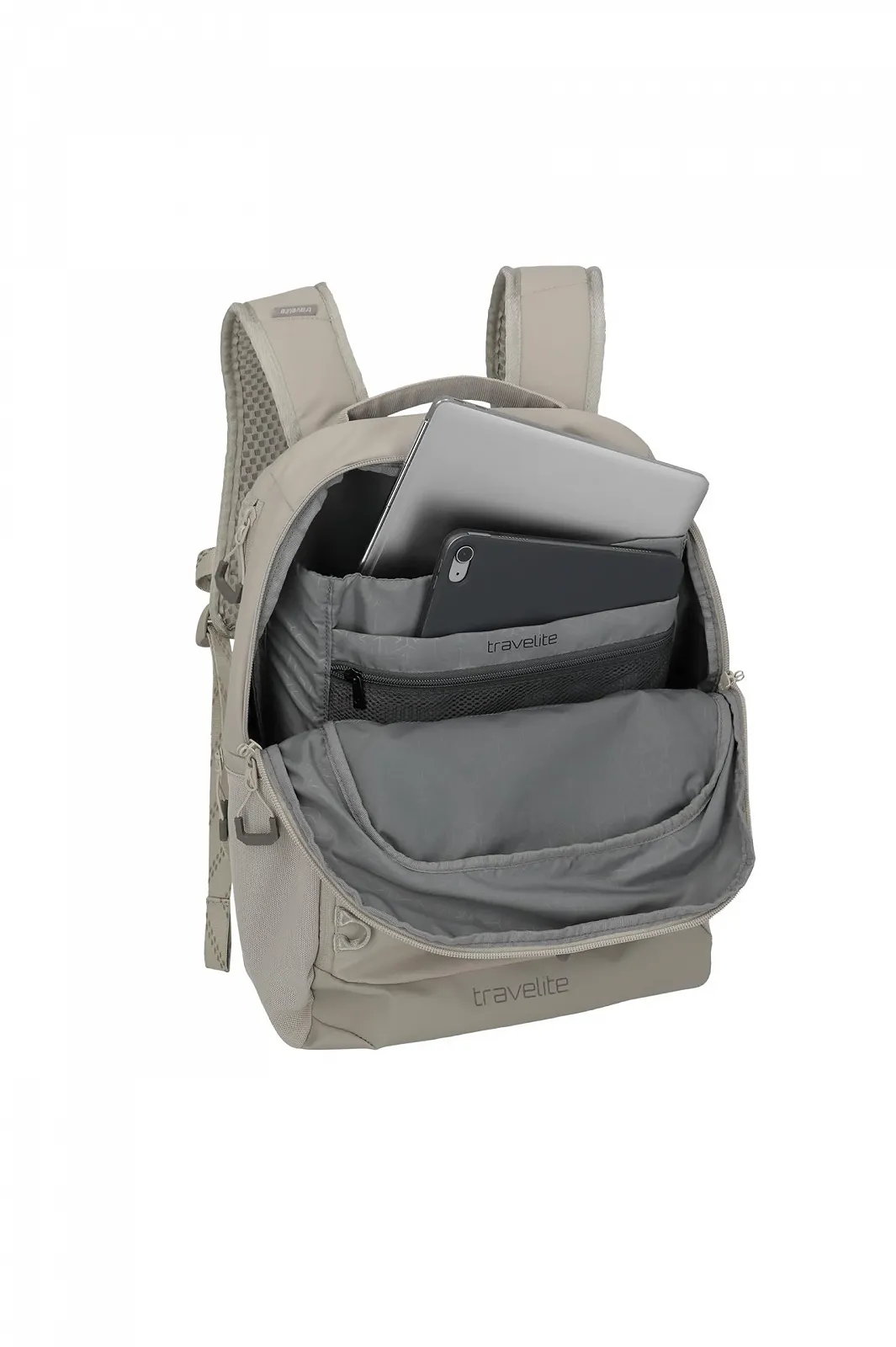 Рюкзак для ноутбука Travelite VENTURE LINE Durable Nylon Shoe Compartment Trolley Clip On Classic Песочный, фото №7 Рюкзак для ноутбука Travelite VENTURE LINE Durable Nylon Shoe Compartment Trolley Clip On Classic Песочный, фото №7