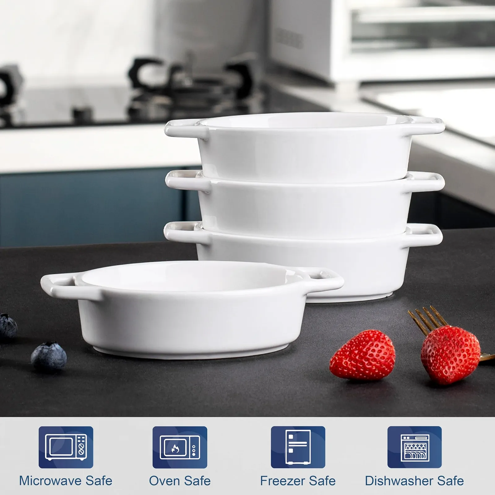 Форма для запікання Lovecasa порцелянова штабельована з ручками порційна, фото №5