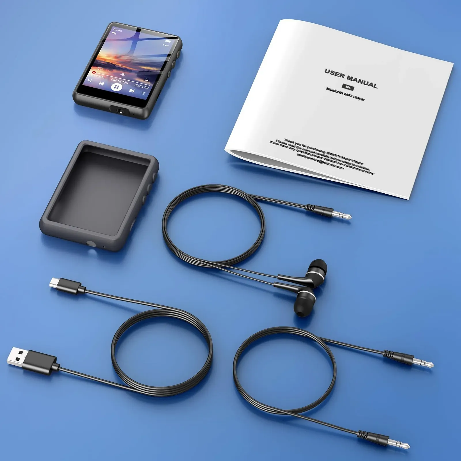 MP3-плеєр SWOFY 128GB, Bluetooth 5.3, 2.4-дюймовий сенсорний екран, HiFi звук, вбудований динамік, запис, FM-радіо, розширення до 512 GB, дитячий, Чорний, фото №8
