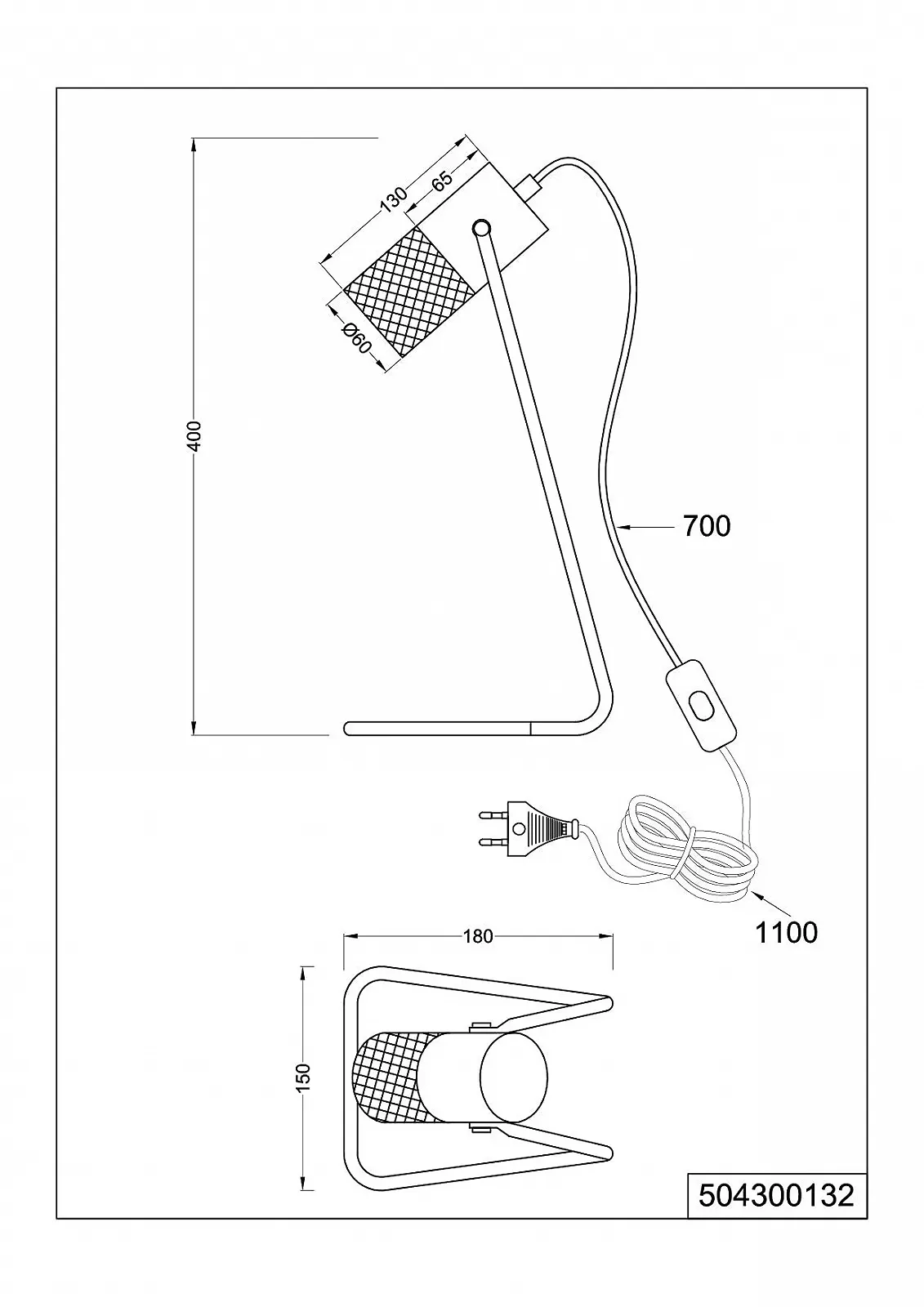 Настільна лампа Trio Leuchten Tosh 504300132 E14 Метал Дерево Чорна матова, фото №5