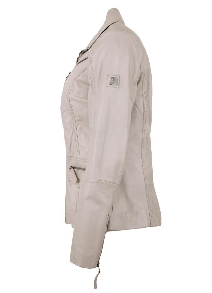 Жіноча куртка зі шкіри ягняти наппа Otto Kern Off White, фото №2