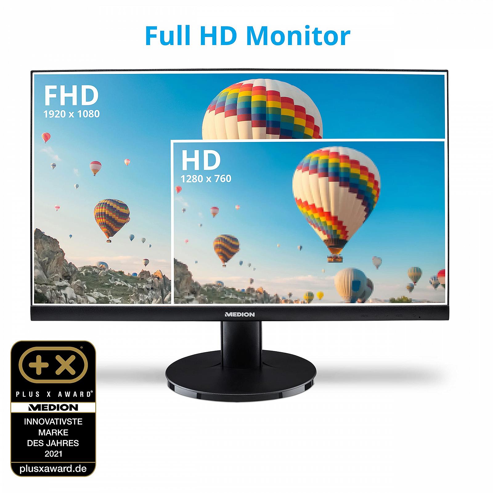 Монітор MEDION MD P52408 60.5 см (24 дюйма) Full HD Широкоформатний Чорний, фото №2