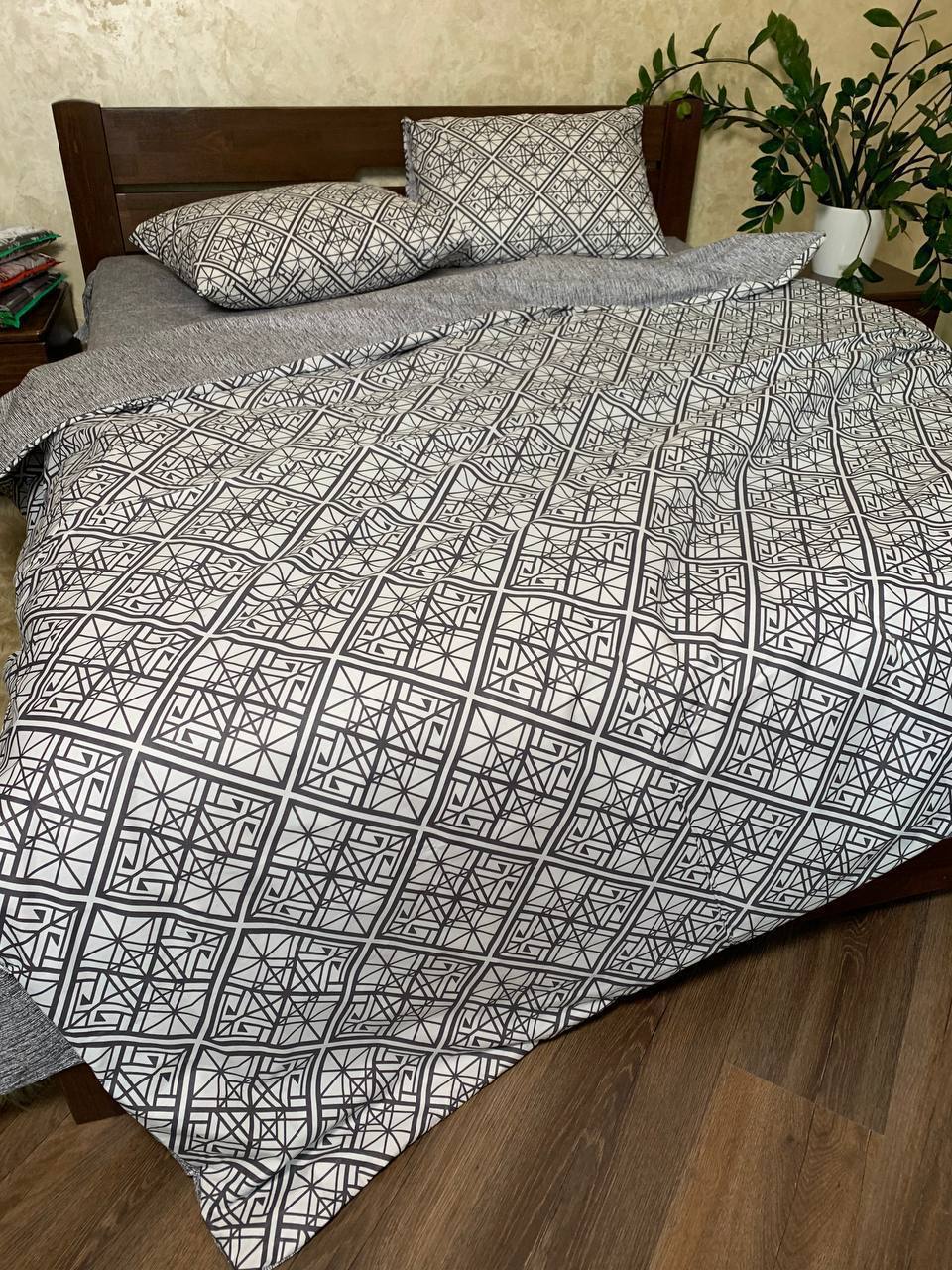 Постельное белье хлопковое Узоры Евро Простыня на резинке 180x200х20 Бязь Серая 70 х 70, фото №2 Постельное белье хлопковое Узоры Евро Простыня на резинке 180x200х20 Бязь Серая 70 х 70, фото №2