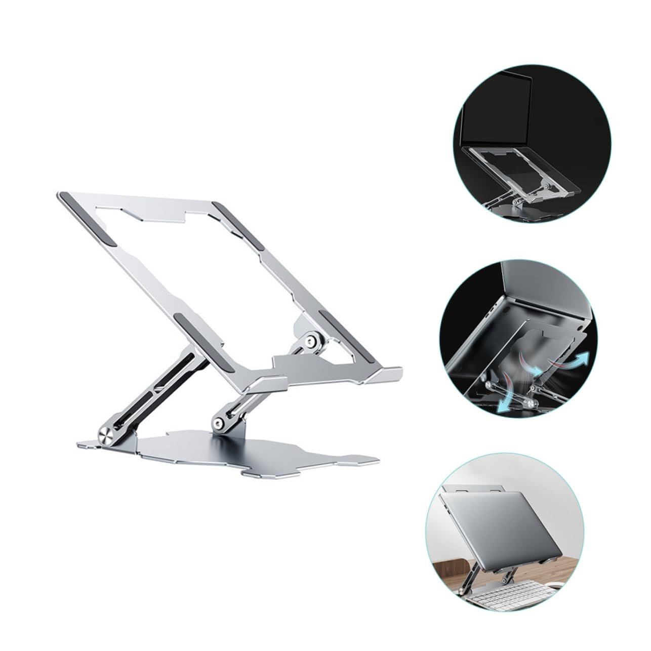 Подставка для ноутбука Gatuida Регулируемая по высоте, алюминиевый сплав, складная, эргономичная, фото №9