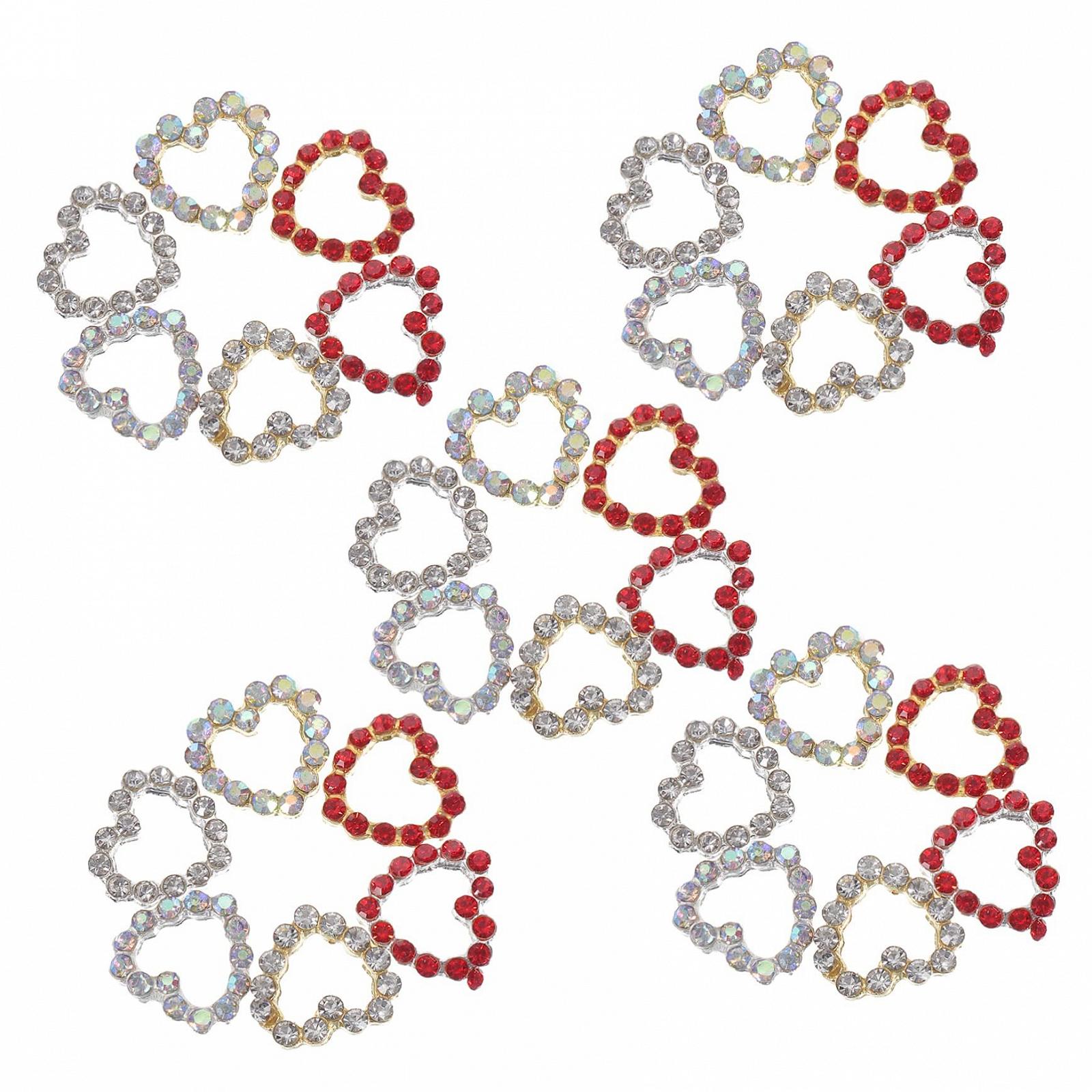 Стрази для нігтів FOMIYES Сердечка 30 штук * 3, фото №5