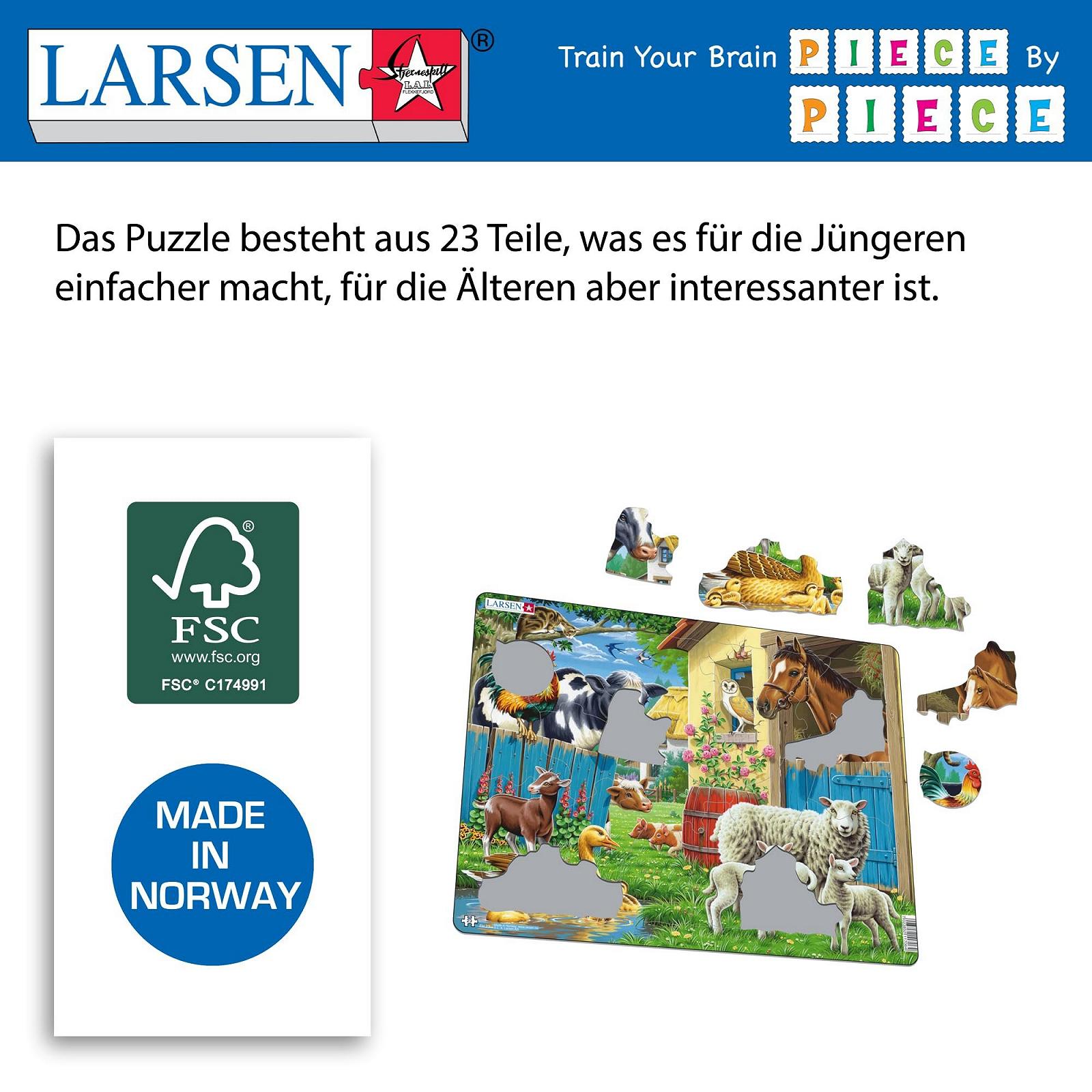 Пазл Larsen FH23 Farm Animals 23 деталі, фото №5