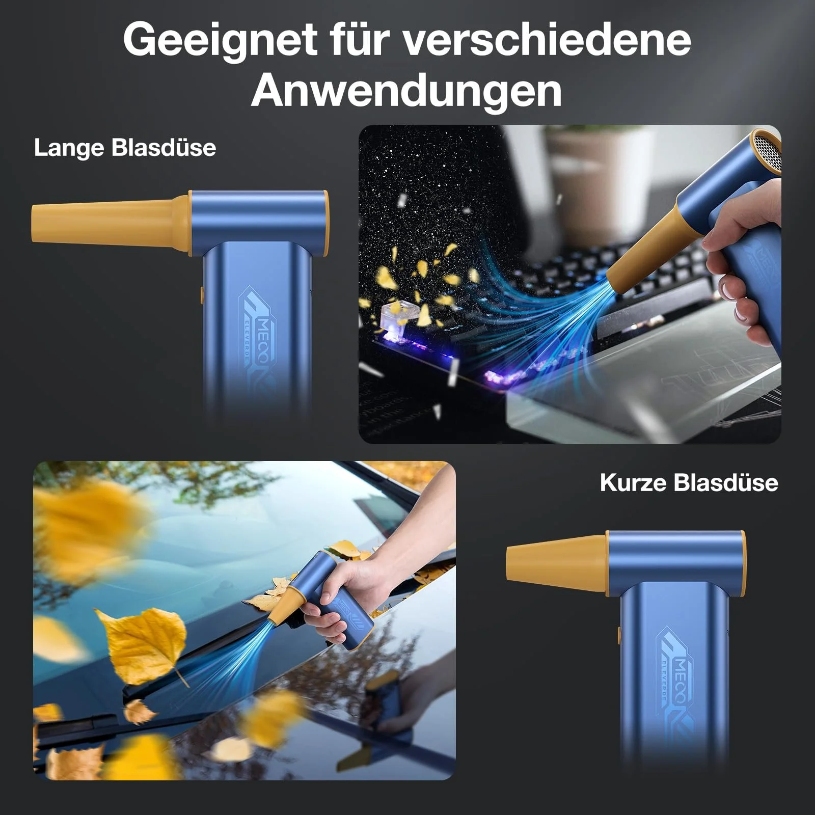 Электрическая воздуходувка MECO ELEVERDE 180000 RPM 4 скорости 8000 mAh для PC и авто, фото №4 Электрическая воздуходувка MECO ELEVERDE 180000 RPM 4 скорости 8000 mAh для PC и авто, фото №4