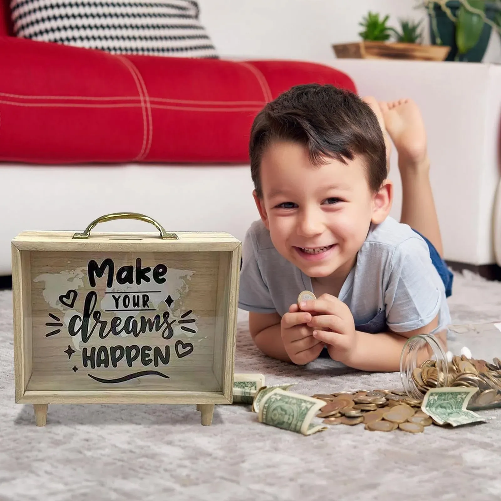 Скарбничка Дерев'яна з прозорим вікном, фото №7