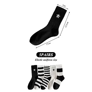 Шкарпетки Повсякденні Чорно-Білі Смугасті, 5 пар synthetic.ua - Фото 1