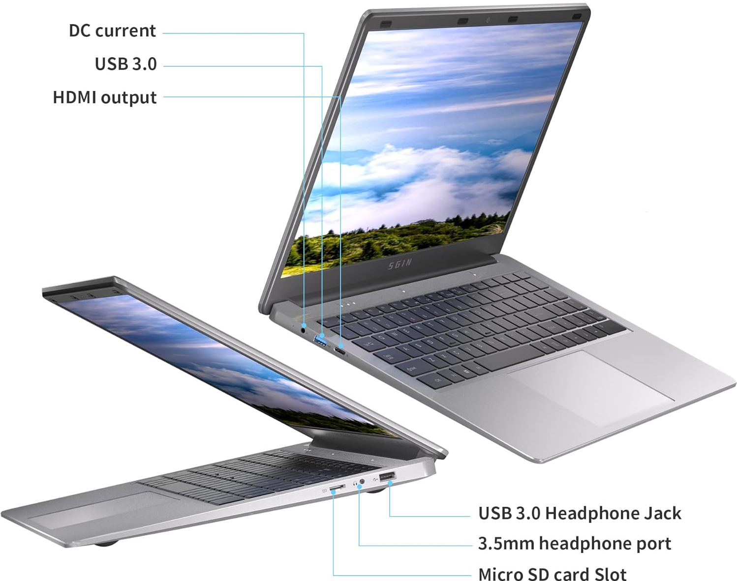Ноутбук 15.6" Sgin M15 Intel Celeron J4105 RAM 4GB SSD 128GB Windows 11, фото №6