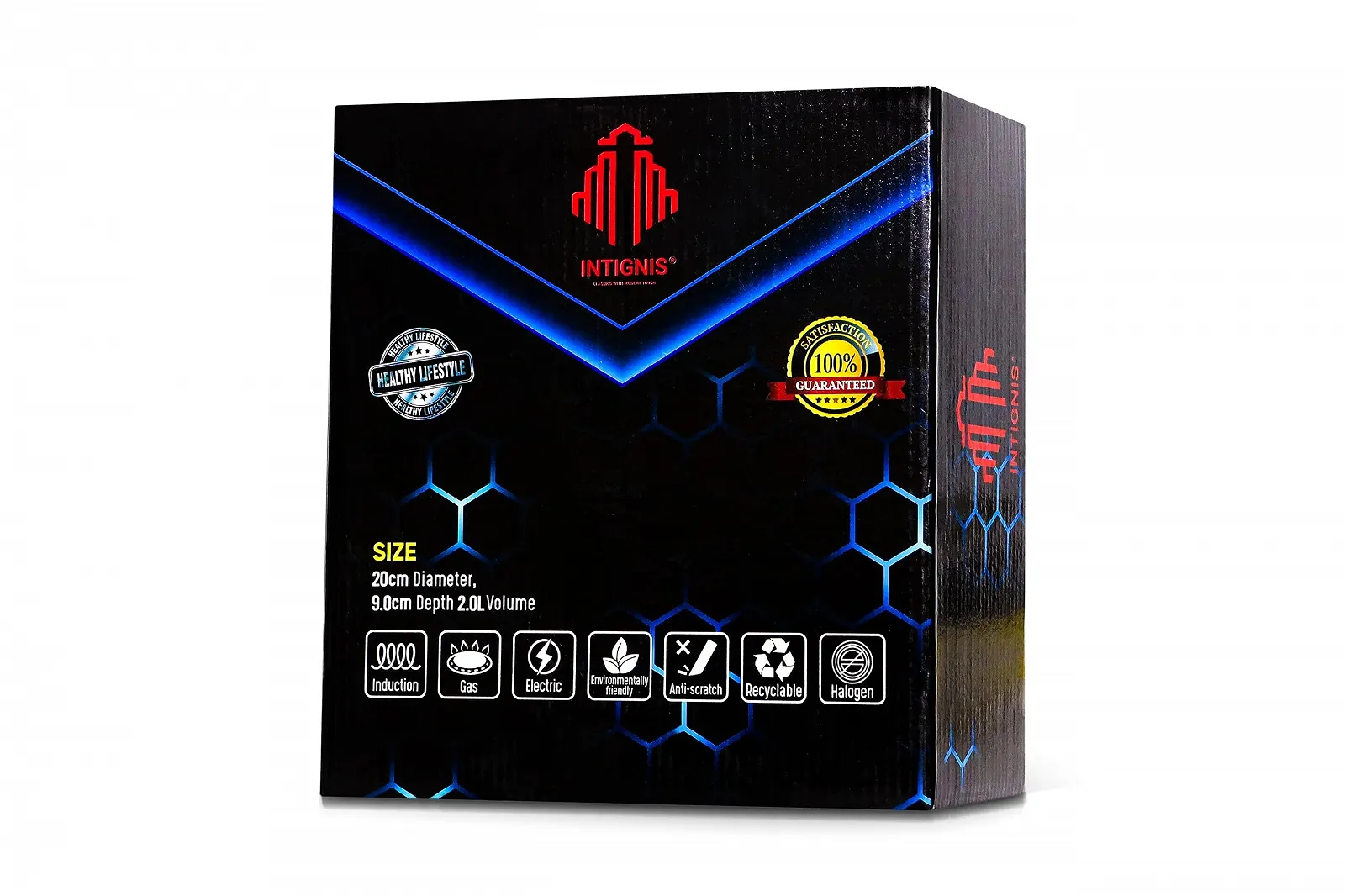 Каструля Non Stick 20 см/2 л з кришкою для індукційних, газових, електричних плит з носиком, термостійкою ручкою, стійка до подряпин, фото №9