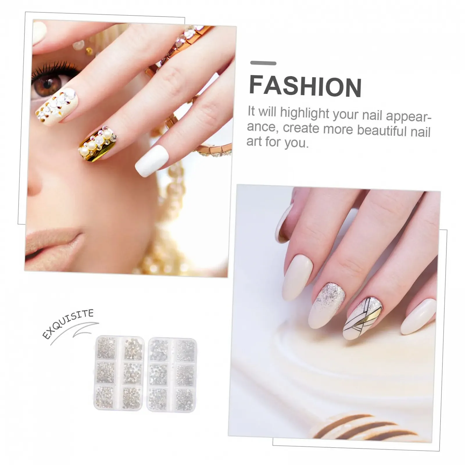 Подвеска для ногтей PLAFOPE 2 коробки Аксессуары для маникюра Декор для маникюра DIY Украшения для ногтей Набор аксессуаров для маникюра Шармы для ногтей Стразы, фото №7