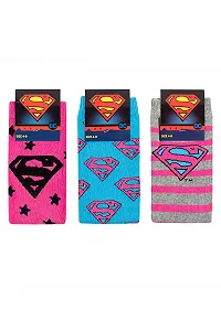Жіночі 3 пари шкарпеток DC Superman/Superwoman Logo synthetic.ua - Фото 1