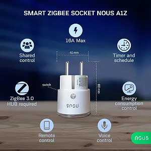 Набор умных розеток NOUS A1Z ZigBee Socke (4 шт.) Белый synthetic.ua - Фото 1