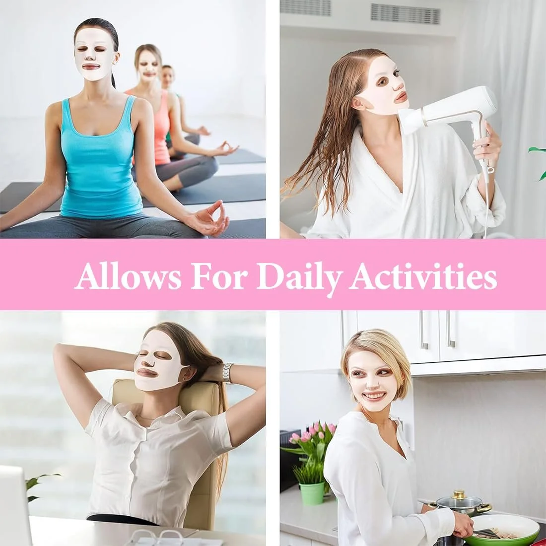 Маска для лица SexxLady 2 шт., многоразовая силиконовая маска, паровая маска для лица, водонепроницаемая маска для увлажнения лица, фото №5