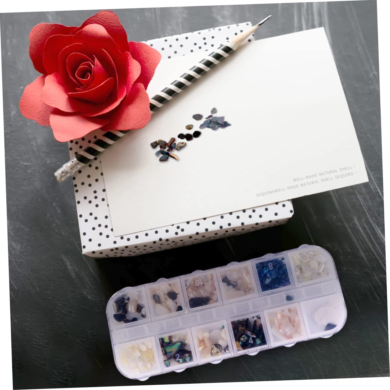 Блискітки для нігтів POPETPOP 3 коробки Мушля Блискітки Круглі, фото №9