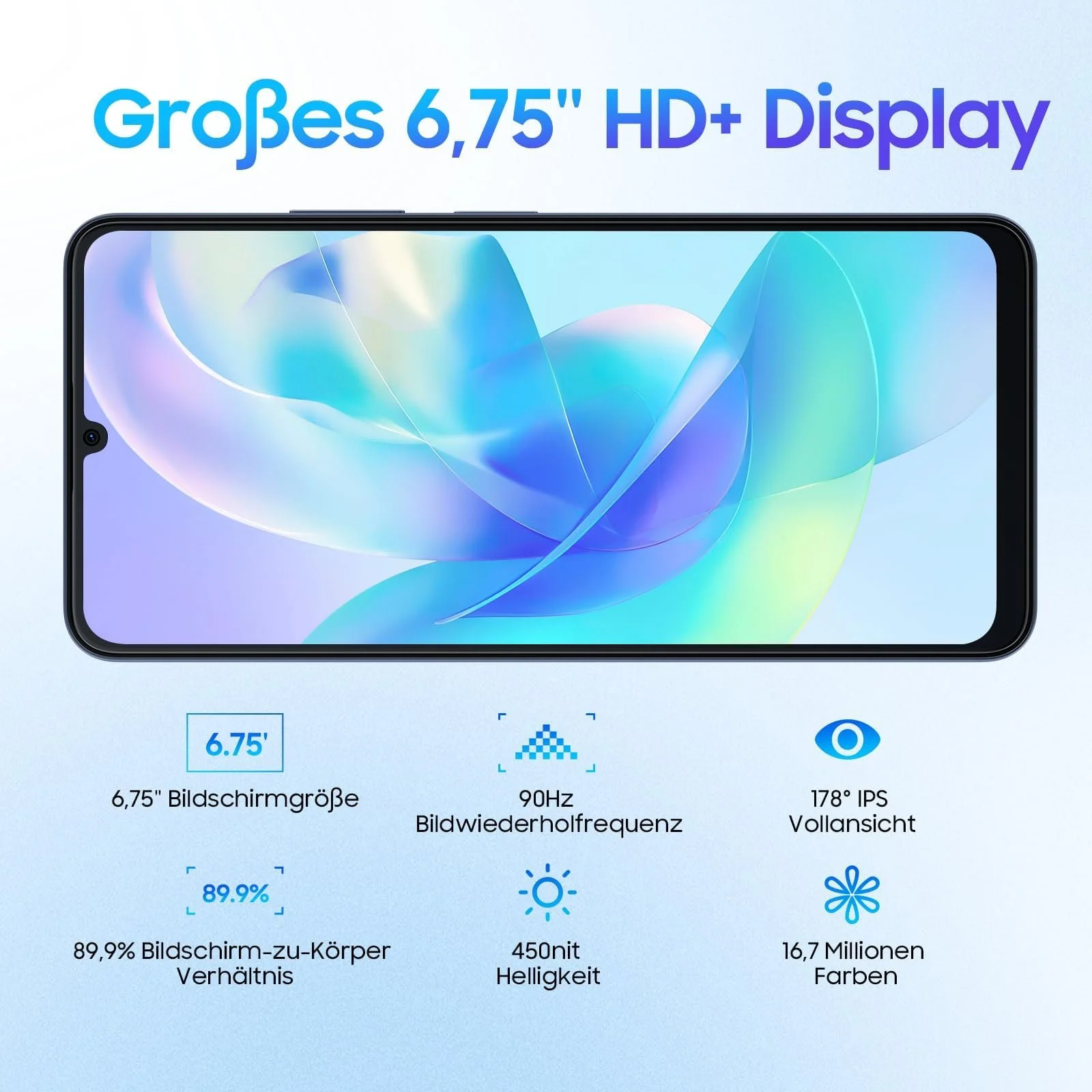 Смартфон Blackview Color 8 16GB/256GB T616 6.75" 90 Гц 50 MP 6000 мАч 4G Dual SIM Без контракта, фото №2