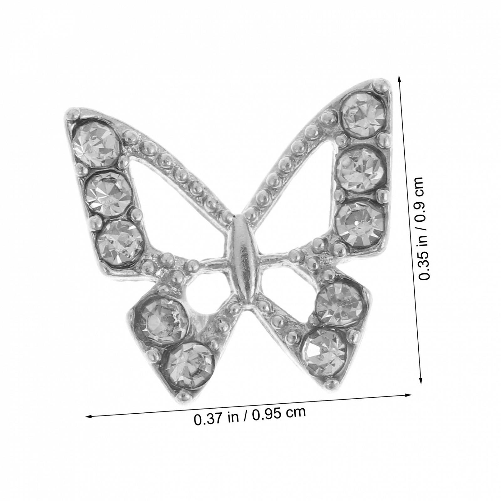 Украшения для ногтей Бабочки Стразы 20 шт., фото №2