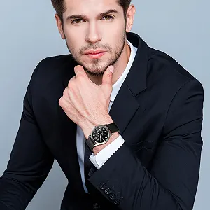 Мужские наручные часы с календарем и LED подсветкой JewelryWe, тканевый ремешок, кварцевые аналоговые часы synthetic.ua - Фото 1