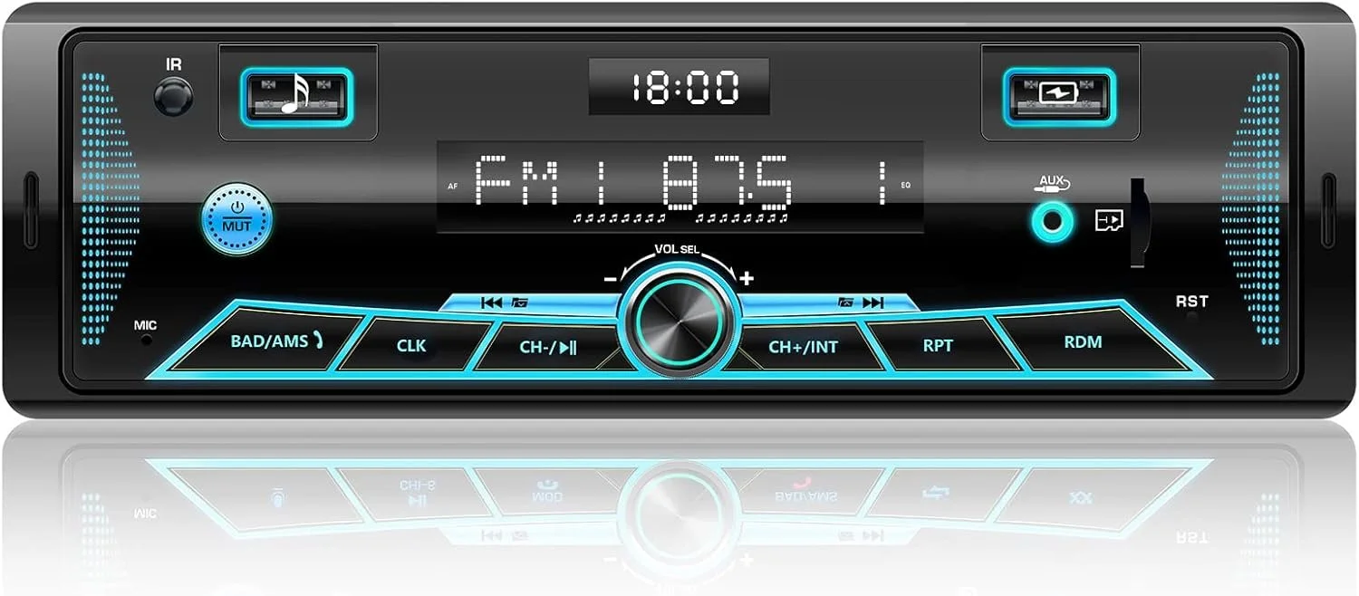 Автомагнитола Chismos R2210 / Bluetooth / FM / USB / AUX / SD slot / 1DIN, фото №1