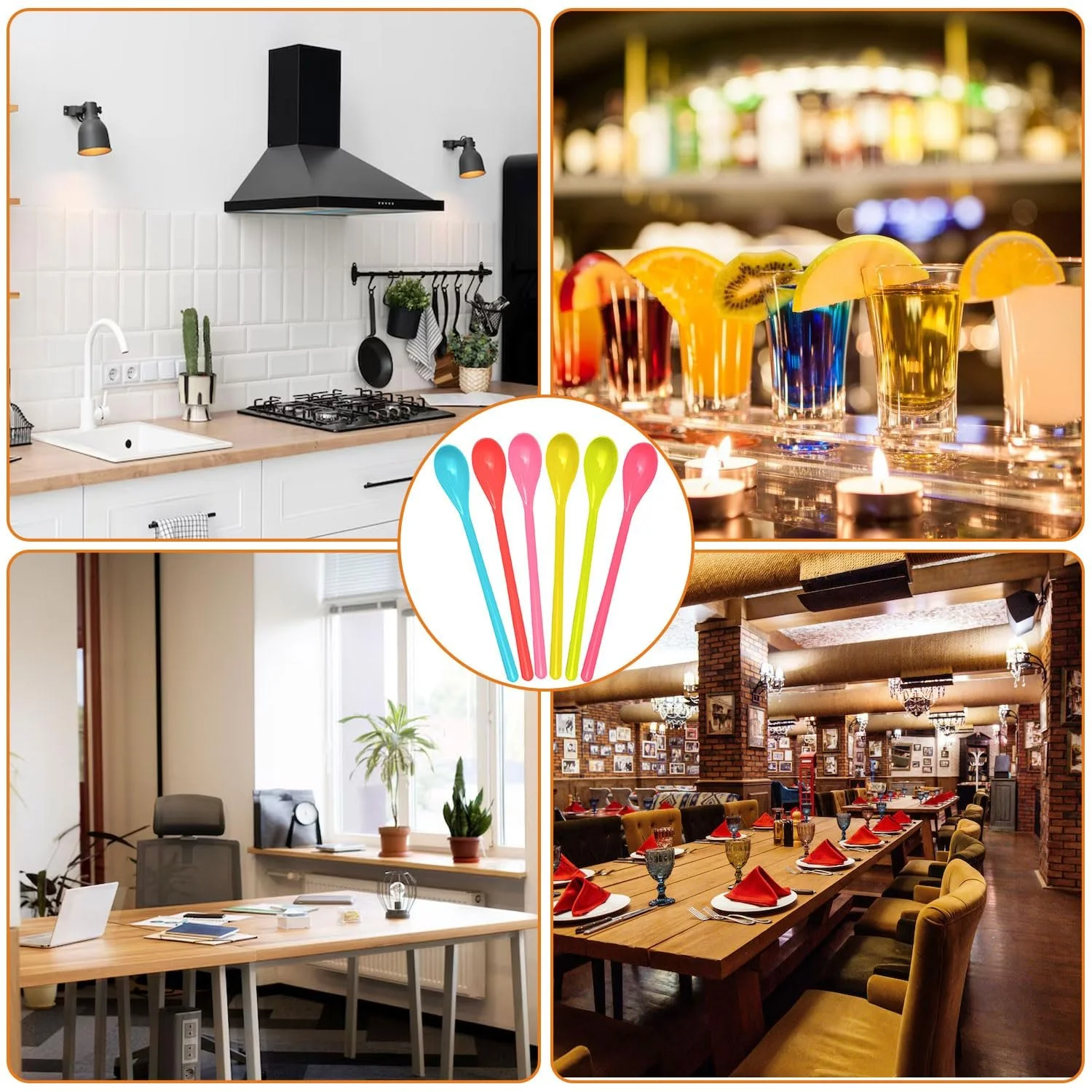 Набір пластикових ложок 6 шт. Різнокольорові, фото №6