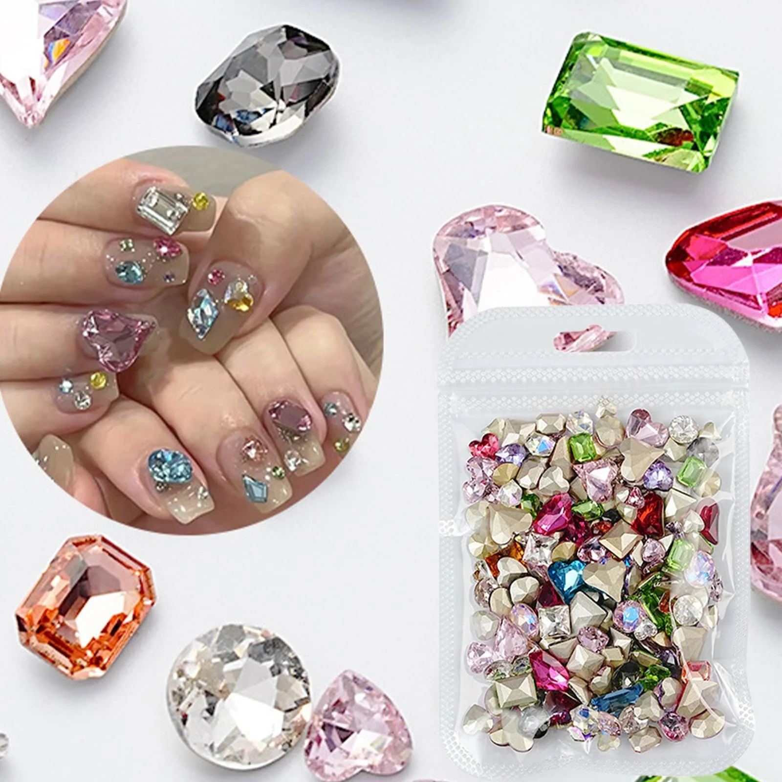 Стрази для нігтів Різні форми Мікс 50/100 шт, фото №7