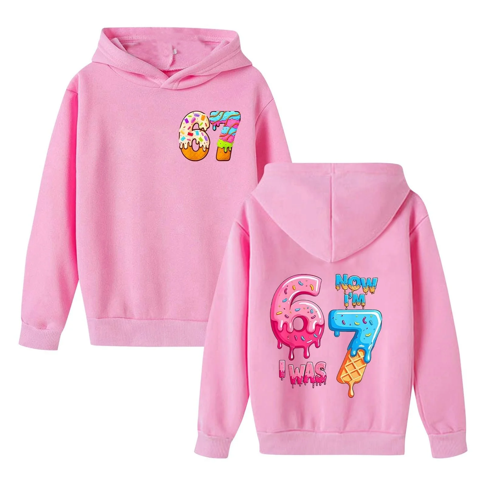 Худи Детский Свитшот для девочки Модный Повседневный Пуловер Спортивный свитшот с капюшоном, фото №1