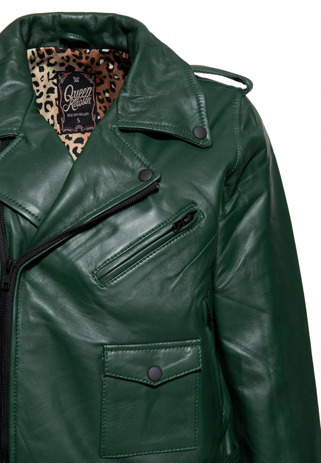 Кожаная куртка Queen Kerosin Biker Jacket Marlon Brando Rockabilly Rockabella 1950 50S Vintage Leo Leopard Marlon, фото №3