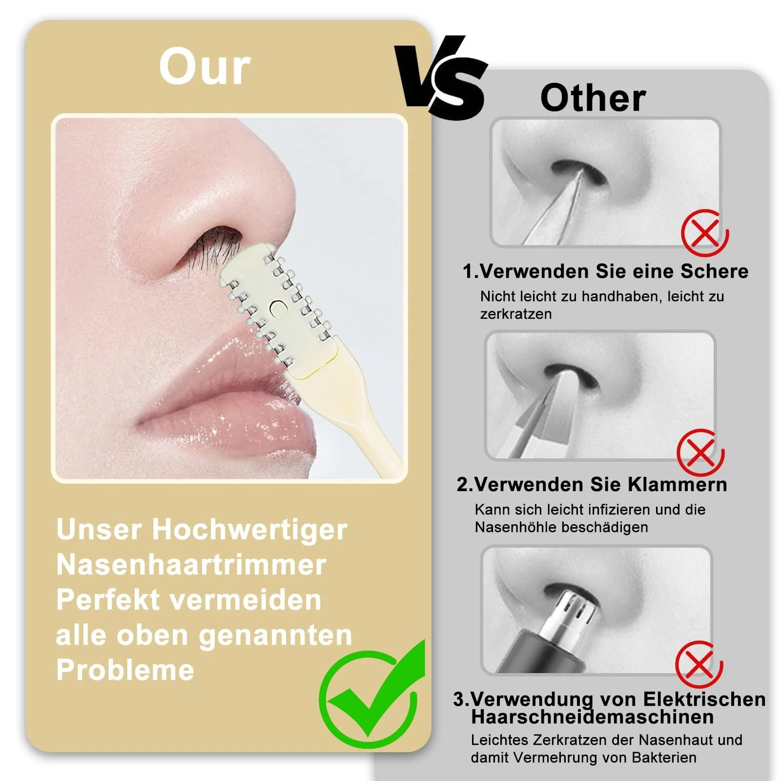 Тример для носа Hengxinchen 4 шт. 2 в 1, Двосторонній, Портативний, Ручний, 360° для чоловіків та жінок, фото №4