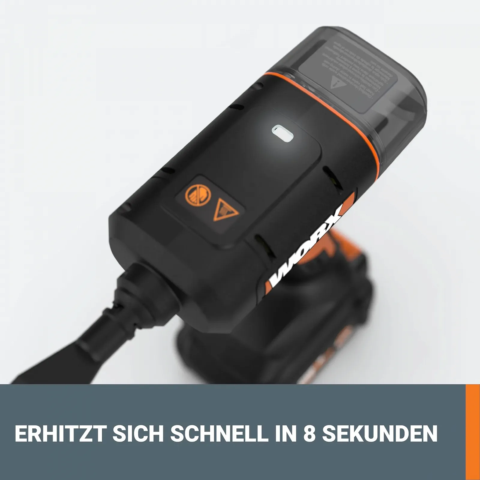 Ручний пароочисник WORX 18V (20V MAX) WX770.9 бездротовий для 104°C, вбиває мікроби, попередній нагрів 8 секунд, легкий і портативний пароочисник для дому та автомобіля, без акумулятора та зарядного пристрою, фото №6